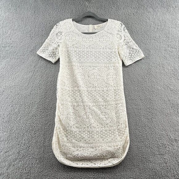 Sezane Pali Embroidered Dress White lace boho intricate short sleeve mini - Picture 6 of 16